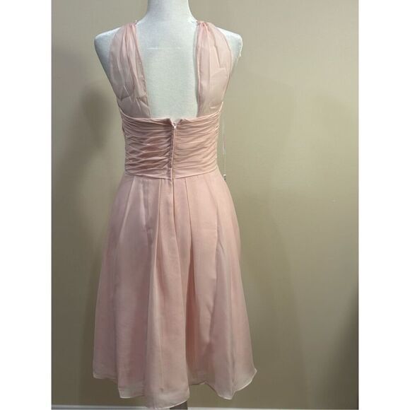 JJ’s House Women's A-line Ruffle Chiffon Bridesmaid Dress Blush Pink Size 2 NWT - Picture 6 of 12